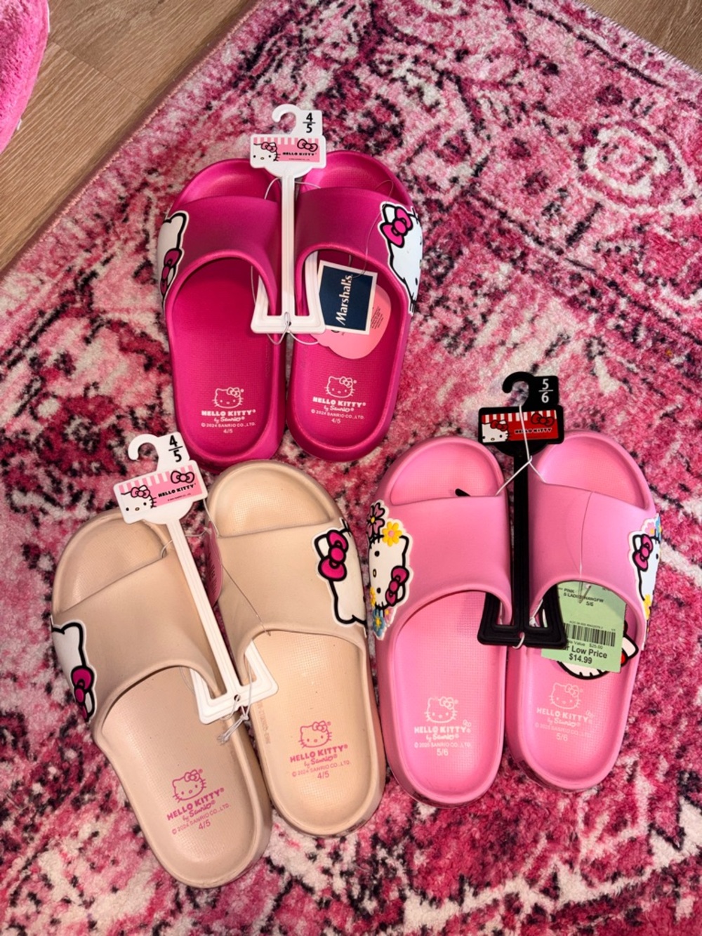 Hello Kitty Pink and Cream Kids Slide Sandals Set